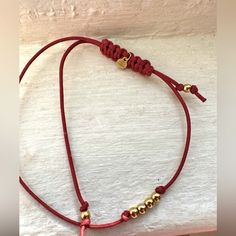 14k Red String Thread Bracelet Thread Bracelet, Thread Bracelets, Red String, Red Thread, Red Bracelets, Gold Work, String Bracelet, Gold Threads, Womens Jewelry Bracelets