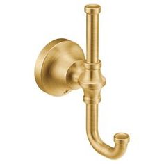 an image of a gold shower faucet with the handle extended to it's side