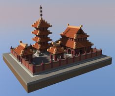 A Buddhist temple Minecraft Building Designs, Minecraft Japanese House, Minecraft Storage, Minecraft City Buildings, Minecraft City