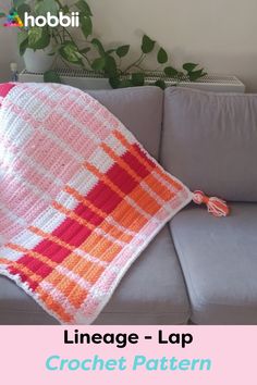 a crocheted blanket sitting on top of a couch