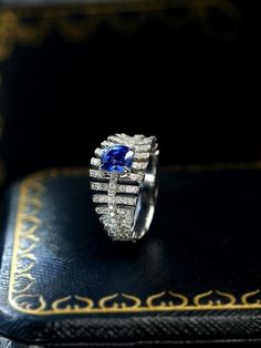 * Condition: Brand new * Center Stone:  Shape: Cushion Variety/Type: Cornflower Blue Color: Blue Total Carat Weight (TCW): Approx 1.03ct Country/Region of Manufacture: Sri Lanka Cut Grade: Excellent Country of Origin: Sri Lanka * Side stones: Natural White Diamond, Round-Cut, Approx 0.56ct (VVS clarity with F color) * Metal Purity: Platinum 950 (Optional) * Ring Dimension: Approx 11x5mm * Free DHL Express Shipping. * Attached with Certificate.  * Each piece is made-to-order with care and special Cornflower Blue Sapphire, Luxury Jewelry Box, Saphir Ring, Luxurious Jewelry, Blue Sapphire Ring, Blue Sapphire Rings, Cornflower Blue, Conflict Free Diamonds, Dhl Express