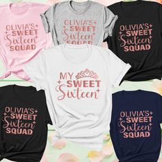 four t - shirts with the words my sweet sister and my sweet sister on them