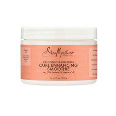 Shea Moisture Coconut and Hibiscus Curl Enhancing Smoothie for Thick, Curly Hair 12 oz. is enriched with natural ingredients to give you soft, silky and defined curls! Enriched with certified organic Shea Butter, this conditioning enhancing smoothie smooths split ends and tames stray flyaways giving your natural hair gloriously shiny, bouncy curls! Our award-winning curl enhancing smoothie helps to define curls, reduces frizz and smoothes hair for a soft, silky feel. This hair cream for curls re Smooth Curly Hair, Best Curl Cream, Curl Enhancing Smoothie, Coconut Hibiscus, Curl Defining Cream, Daucus Carota, Shea Moisture, Thick Curly Hair, Wash And Go