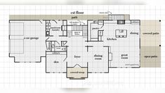 a floor plan for a house with the first story and second story on top of it