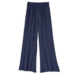 These comfy and flatteringdouble-layer navy pants have an elastic waist and wide legs. They're the perfect complement to the floral Double-Layer Tunic (HBT852). Rayon/poly. Handwash. Imported. S(6-8), M(10-12), L(14-16), XL(16-18), XXL(18-20), XXXL(20-22). 30" inseam. Layered Tunic, Pants Large, Star Rating, Wide Legs, Navy Pants, Tunic Sweater, Personalized T Shirts, Double Layer, 5 Star