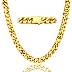 PRICES MAY VARY. 【MEN CUBAN CHAIN】- The men's cuban link chain features a durable lobster clasp, which is sturdy for wear-not easy to break. 【MATERIAL & SIZE】- 316L Stainless Steel/18K Gold/Black Metal Plated, Long-lasting, No Fade AND Non Tarnish. 5mm/7mm/9mm/11mm width, 18/20/22/24/26/28/30 inch length. 【STRONG CHAIN】- Durable & Nickel-Free & Anti-Allergies, The surface of curb chain necklace is comfortable and smooth and won't scratch your neck, these cuban chains choose from high-quality 316 Cuban Chains, Rapper Jewelry, Necklace For Men, Chain Necklaces, Cuban Link Chain, Cuban Chain, Cuban Link, Steel Necklace, Stainless Steel Necklace