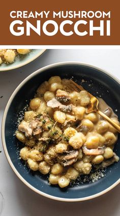 this creamy mushroom gnocchi is an easy and delicious side dish for any meal