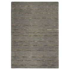 a gray rug with horizontal lines on it