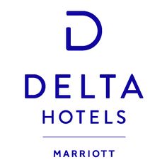 the delta hotels logo is shown in blue