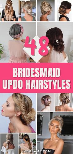 bridesmaid updo hairstyles for long hair with different styles and colors