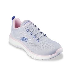 Skechers-Flex Appeal 5.0 Sneaker - Women's Bring sporty style to the forefront with the Flex Appeal 5.0 sneaker from Skechers. With an engineered mesh upper and Skechers Air-Cooled Memory Foam® insole, this pair is sure to keep you moving with ease. Elastic Laces, Sporty Style, Mesh Fabric, Womens Sneakers, Blue Grey, Memory Foam, Gray Color, Branding Design, Slip On