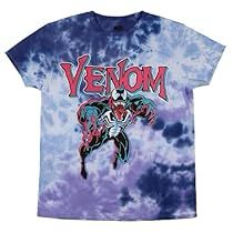 a tie dye shirt with the word venom on it