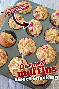 Treat yourself to a healthy breakfast with these oatmeal cranberry muffins! Made with hearty oats, rich vanilla Greek yogurt, and real cranberries, these muffins are both fluffy and flavorful. Ideal for busy mornings or a cozy coffee break, they offer a wholesome and satisfying way to enjoy cranberry season. Plus, they’re simple to make and perfect for a grab-and-go start to your day. Cranberry Yogurt Muffins, Cranberry Oatmeal Muffins, Oats With Yogurt, Cranberry Muffins, Easy Oatmeal, Frozen Cranberries, Oatmeal Muffins, Vanilla Greek Yogurt