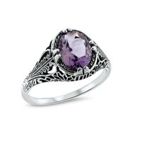 Vintage Estate Natural 1.60 Carat Natural Amethyst Solitaire Filigree Ring. Intricate Filigree Detail. 925 Solid Sterling Silver. Stamped 925. Excellent Condition/Like New. Ring Sizes 5-10 Classic Amethyst Birthstone Ring, Heirloom Style Oval Amethyst Sterling Silver Ring, Heirloom Style Oval Amethyst Ring In Sterling Silver, Heirloom Oval Amethyst Ring In Sterling Silver, Classic Purple Sterling Silver Ring, Vintage Sterling Silver Amethyst Ring With Stone Setting, Classic Sterling Silver Amethyst Ring With Center Stone, Vintage Oval Amethyst Ring In Sterling Silver, Classic Purple Rings Stamped 925