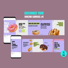 the website is designed to look like it has different kinds of donuts on it