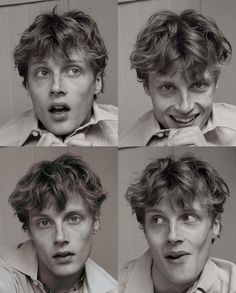 four different pictures of a man making faces