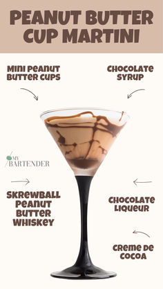 Peanut Butter Cup Martini Peanut Butter Cup Cocktail Recipe, Peanut Butter Cup Martini Screwball, Whiskey Martini Recipes, Chocolate Peanut Butter Martini, Peanut Butter Espresso Martini, Chocolate Martini Recipes, Peanut Butter Cup Martini Recipe, Skrewball Peanut Butter Whiskey Recipes, Peanut Butter Cocktail