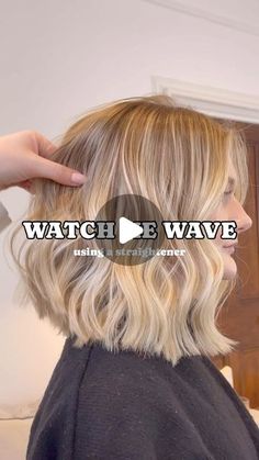 2.3M views · 50K likes | PRO HAIR HACKS, TIPS & TUTORIALS on Instagram: "waves on short hair 😱OBSESSED   Using the brand new @ghdhair chronos styler. Look how effortless these waves are! It’s the easiest styler I’ve ever curled with it’s defo a new favourite   Who needs a full tutorial on this   #flatironcurls #hairtutorial #bobhaircut #hairwaves #btconeshot2024 +_ stylingvideo" Loose Waves Short Hair Tutorial, How To Use A Waver Iron On Short Hair, Loose Beach Waves Short Hair, Short Hair Waves Wedding, Curling Short Hair With Wand, Air Wrap Short Hair, Short Hair Curls Hairstyles, Bob Loose Curls, Short Hair Crimped Waves