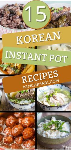 korean instant pot recipes with text overlay