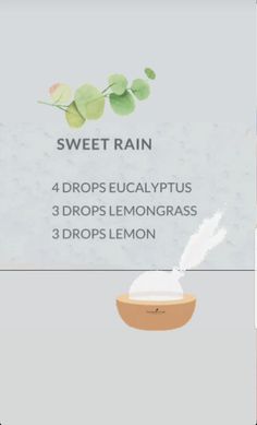 Rain Diffuser Blend, Rain Diffuser, Rain Room, Eucalyptus And Lavender, Doterra Diffuser Blends, Doterra Essential Oils Recipes, Essential Oil Remedy