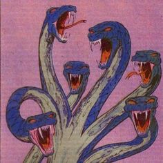 an image of a group of snakes in the shape of a tree with their mouths open