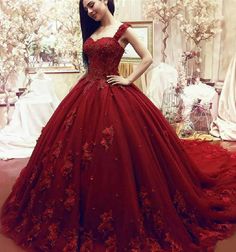 Wedding Gown With Heart-shaped Neckline For Prom Season, Heart-shaped Neckline Gown For Wedding And Prom Season, Dark Red Quinceanera Dresses, Burgundy Quinceanera Dresses, Burgundy Wedding Dress, Princess Sweet 16, Red Ball Gowns, Lace Sweetheart Wedding Dress, Red Quinceanera Dresses