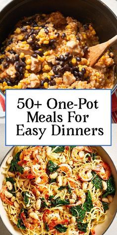 the cover of 50 one pot meals for easy dinners