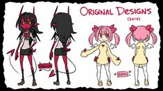 the original designs for an anime character