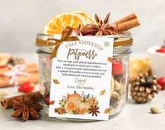 Stovetop Potpourri Fall Appreciation Gift Tags Pumpkin Teacher Gift Label Neighbor Gift Thanksgiving Editable Printable Download Tgt8 Edit from home using Corjl.com. Try out this Fall Stovetop Potpourri Gift Tag DEMO. Copy and paste the URL below to demo: https://www.corjl.com/d/60BBC2 ** INSTANT DIGITAL DOWNLOAD, Or EDIT AT CORJL.COM - *WHAT'S INCLUDED* -Digital Fall Stovetop Potpourri Gift Tag file - (2.75 x3.8in) Please note that you will not receive anything in the mail.      Instant downloa Potpourri Christmas Gift, Christmas Bbq, Stovetop Potpourri Christmas, Simmer Pots, Potpourri Gift, Stove Top Potpourri, Simmering Potpourri, Potpourri Recipes, Potpourri Christmas