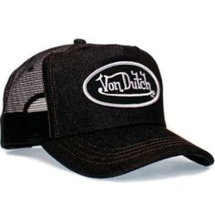 Brand New And Never Worn. Retro Y2k Oversized Fit. 100% Authentic. Closeouts From 2006 When Von Dutch Closed Down Their Warehouse In Vernon California. New, Never Worn. Great Fit And Quality. The Hats Are Adjustable From Back. All Hats Are Shipped In A Box To Prevent Damaging While In Transit. Brand New, Never Worn, Without Tags, Quality Five Panel Caps. Made Of Cotton Front With Nylon Mesh Back, A Curved Bill, Cotton Sweatband, And A Snapback Closure. Ships In A Box. Vintage Black Baseball Cap For Spring, Spring Trucker Baseball Cap For Streetwear, Vintage Black Trucker Hat For Spring, Vintage Black Trucker Hat For Summer, Casual Black Trucker Hat For Spring, Black Curved Bill Trucker Hat For Spring, Black Cotton Trucker Hat For Summer, Spring Black Trucker Hat With Curved Bill, Black Trucker Hat With Curved Bill For Spring