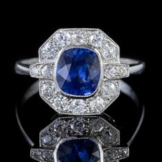 Discover this 1.40Ct Blue Sapphire Ring available from Laurelle Antique Jewellery. View to learn more about this ring or contact us for more information. Edwardian Engagement Ring, Vintage Inspired Rings, Edwardian Jewelry, Gem Diamonds, Blue Sapphire Diamond, Sapphire Diamond Ring, Blue Gems, Deco Jewelry, Blue Sapphire Rings