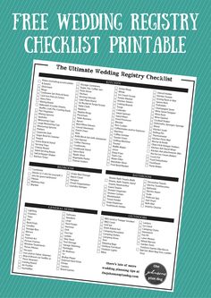 the ultimate wedding checklist printable