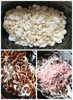 the process of making pretzels and marshmallows in a slow cooker