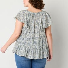 This women's plus floral-print short-sleeve blouse by a.n.a is versatile piece that will take you from the workday to the weekend. Made from 100% cotton, this pullover top has a v-neckline, delicate flutter sleeves, and is cut for a regular-fit. Style it with your favorite pair of jeans or pants. Closure Type: Pullover HeadFit: Regular FitNeckline: V NeckSleeve Length: Short SleeveSleeve Style: Flutter SleeveApparel Length: 25.5 Inches - FrontFiber Content: 100% CottonFabric Description: WovenC… Cotton Ditsy Floral Print Short Sleeve Blouse, Cotton Blouse With Ditsy Floral Print And Short Sleeves, Flowy Short Sleeve Blouse With Floral Print, Casual Flowy Blouse With Ditsy Floral Print, Relaxed Fit Short Sleeve Floral Blouse, Casual Short Sleeve Blouse With Ditsy Floral Print, Casual Short Sleeve Ditsy Floral Blouse, Casual Ditsy Floral Print Short Sleeve Blouse, Short Sleeve Blouse With Ditsy Floral Print For Spring