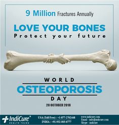 an advertisement for world osteoporosis day with two hands holding each other