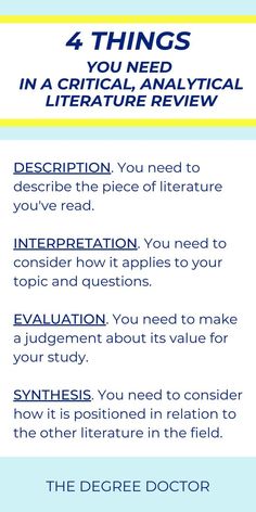 four things you need to know about the literature review info sheet for your research paper