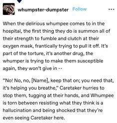 a text message with the caption that reads,'when the delirious humper comes to the hospital, the first thing they do is common all of their strength