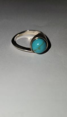 Estate Sterling Silver Ring featuring Gorgeous Turquoise Stone in a Modern Minimalist Setting. Size:  6 Louisville Ky, Turquoise Sterling Silver, Turquoise Stone, Rings Statement, Sterling Silber, Sterling Silver Ring, Modern Minimalist, Favorite Jewelry, Statement Rings