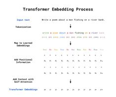 an image of a table with text on it and the words transformer embedding process