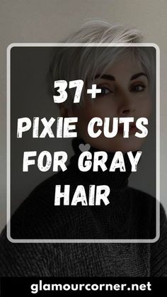 These Winter Hair Trends are Coming in Hot for 2019 | From punchy reds to icy blondes, these shades won’t let the season get you down. Check out this collection of winter 2019 hair trends—by the looks of it, we're in very good hands. #beautytips #southernliving #hair #hairstyle Short Grey Pixie Haircut, Edgy Gray Hair, Pixie Gray Hairstyles, Grey Pixie Haircut Older Women, Short Silver Hair Pixie Cuts Older Women, Gray Pixie Haircut Over 50, Gray Blending Hair, Gray Hair With Lowlights Over 50, Short Gray Hair Edgy