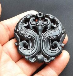 Chinese antiquity dragon phoenix bird Carved Amulet Jade Pendant,1.Material: natural black green jade stone bead, top with pass hole2.Size of bead:approx 51mmx50mmx8mm in size.3. this price is 1pendant.4. fit make earring /brooch/pendant/necklace ect jewelry,5.If you have speical requests, I'll be happy to do it for you.6.Returns:I accept returns.1)Send me an email within 7 days and let me know the item is being returned.2)I will refund your money after we recieve our merchandise.3)Precondition: Black Jewelry With Dragon Design Collectible, Collectible Black Jewelry With Dragon Design, Black Spiritual Jewelry With Dragon Design, Spiritual Black Jewelry With Dragon Design, Bead Top, Earring Brooch, Mythical Animals, Ancient Dragon, Dragon Phoenix