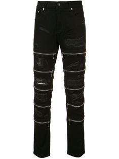 Black cotton blend front zips skinny jeans from God's Masterful Children. Motorcycle Culture, Designer Jeans, Jeans Black, Jeans Pants, Black Cotton, Mens Jeans, Denim Jeans, Black Jeans, Kids Outfits