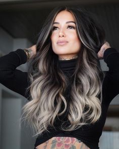 Black To Platinum Blonde Hair, Dark Ombre Hair, Dark Blonde Hair Color, Blond Balayage, Ice Blonde, Ombre Hair Blonde, Balayage Hair Dark, Brunette Balayage Hair