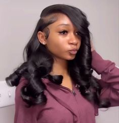 Side Part Qw, Highschool Hairstyles, Deep Side Part, Pressed Natural Hair, Silk Press Natural Hair, Goddess Braids Hairstyles, Gorgeous Hairstyles, Weave Styles