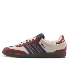 adidas x notitle Samba OG 'Red' ID6023 Notitle X Adidas Samba, Red Sambas, Football Casual Clothing, Sneakers 2024, Quirky Shoes, Red Leather Shoes, Samba Shoes, Adidas Samba Og, Samba Og