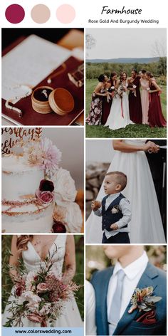 a collage of wedding photos with different colors