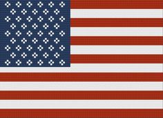 an american flag made out of pixellated pixels, with the colors red white and blue