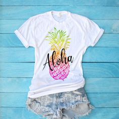 Pineapple Shirt, Aloha Shirt, Aloha Beaches Tank Top, Vacation Shirt for Hawaii, Hawaii Tee, Be a Pineapple, Stand Tall and Be Sweet Summer Beach Tops With Fruit Print, Summer Fruit Print Tops For Beach, Cotton T-shirt With Tropical Print, Multicolor Hawaiian T-shirt For Beach Season, Fun Multicolor Cotton Hawaiian Shirt, Cute Multicolor T-shirt For Vacation, Short Sleeve Beach Tops With Fruit Print, Cotton Tropical Print T-shirt, Multicolor Hawaiian T-shirt Relaxed Fit