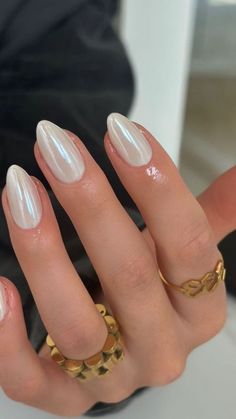 Chrome Summer Nails, Summer Chrome Nails, Chrome Manicure, White Chrome Nails, Engagement Nails, Blue Chrome