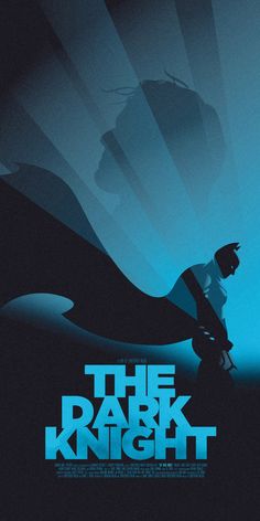 the dark knight movie poster with batman silhouette